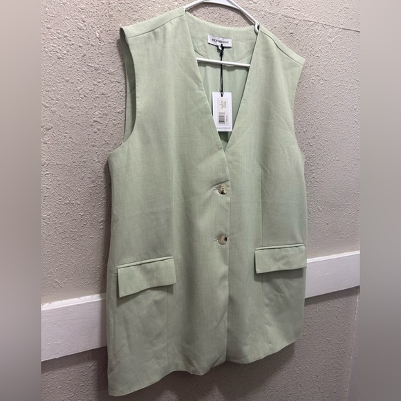 WEWOREWHAT Relaxed Vest in Fog Green NWT Large - Picture 4 of 8